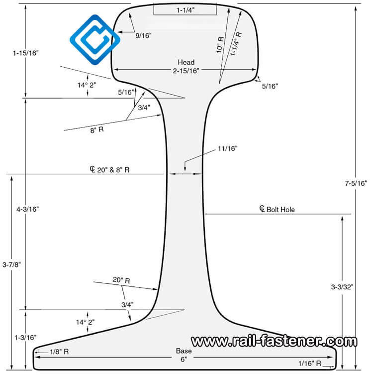 136RE Rail Drawing
