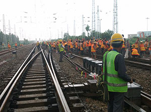 Huainan line railroad frogs