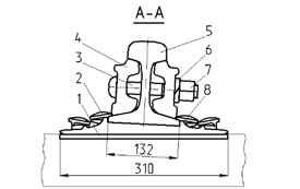 Rail spike fastening system for R50 steel rails
