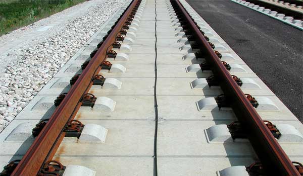 slab track fastening system for high speed rail