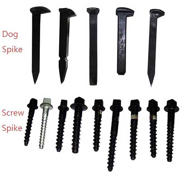 metal railway screw spikes and railway dog spikes