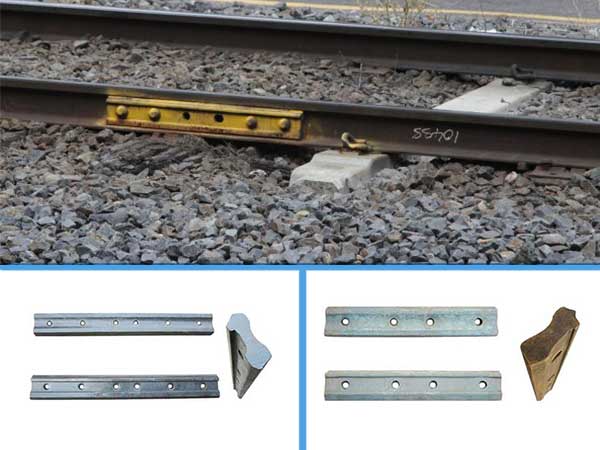 railway fishplate in railroad