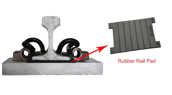 rubber rail pad in rail fastening system