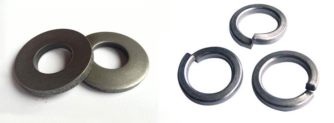 Spring washer and flat washer