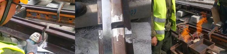 Grooved rail thermite welding operation process